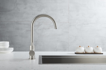 Смеситель для кухни Paulmark ESSEN Es213211-BS на мойку никель